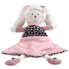 Jouet-Premier âge-Doudous et jouets en tissu-Doudou mouchoir lapin - Miss Fleur de Lune - en velours doux - Blanc - pour bébé fille