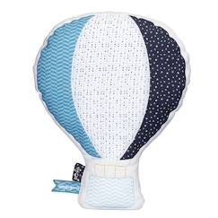 -Coussin mongolfiere en coton bleu