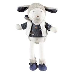 -Doudou Mouton en velours blanc - Merlin - Grand modèle - Taille unique - Mixte - Bébé - Doudou - Non
