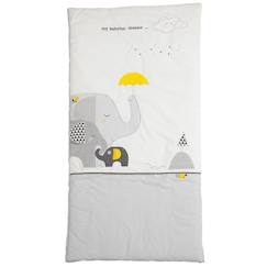 Jouet-Edredon pour lit bébé en coton gris - Babyfan - 60x120cm - Lavable en machine - 100% coton - 100% polyester