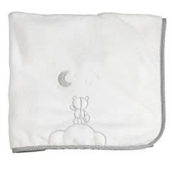 Jouet-Couverture bébé en polyester - Sauthon - Céleste - Blanc - 75x100cm