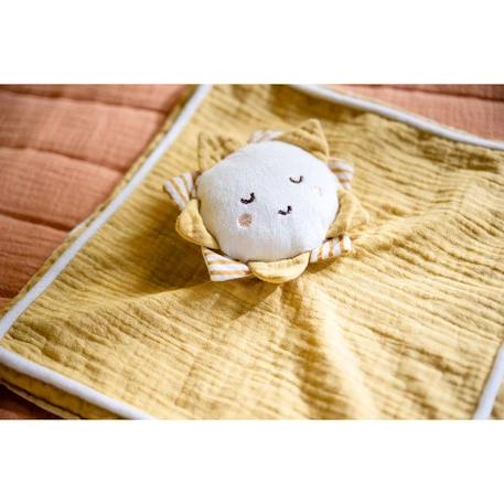 Doudou mouchoir soleil en coton blanc BLANC 3 - vertbaudet enfant 