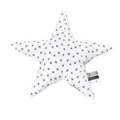 Linge de maison et décoration-Décoration-Coussin étoile 30x8cm en coton blanc