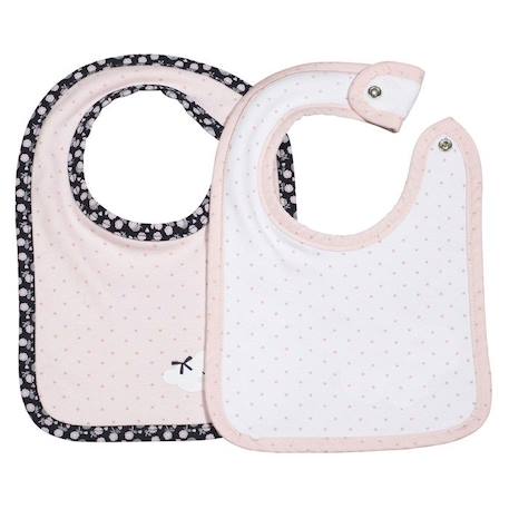 Bavoirs en coton Rose - Sauthon - Lot de 2 - Douceur et absorption - Ouverture facile ROSE 1 - vertbaudet enfant 