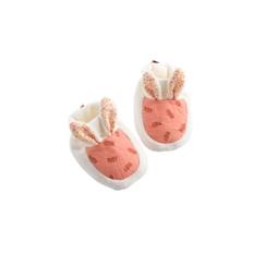 Chaussures-Chaussures bébé 17-26-Chaussons bébé en velours - SAUTHON - Esmée - Rose - Blanc - Fille