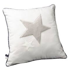 -Coussin décoratif - MERLIN - étoile blanche - 40x40 cm - pour chambre d'enfant
