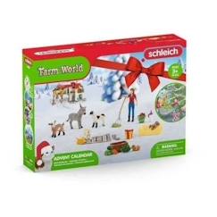 Jouet-Jeux d'imagination-Calendrier de l'avent Farm World - SCHLEICH - 98983 - Laura la fermière et ses adorables bébés animaux