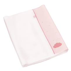 Puériculture-Matelas à langer - LILY POUDREE - petit modèle - déhoussable - rose et blanc