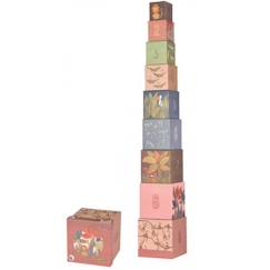 Jouet-Premier âge-Jeu éducatif - Egmont Toys - Pyramide Jungle - 9 cubes gigognes en carton - Rose - Mixte
