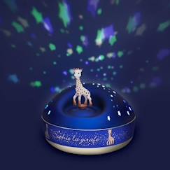 Linge de maison et décoration-Décoration-Veilleuse Projecteur d'Etoiles Musical Sophie La Girafe - TROUSSELIER - Ø12cm - Bleu - Piles