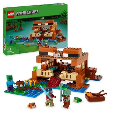 LEGO® 21256 Minecraft La Maison de la Grenouille, Jouet avec Figurines d'Animaux, Personnages : Zombie et Explorateur VERT 1 - vertbaudet enfant 