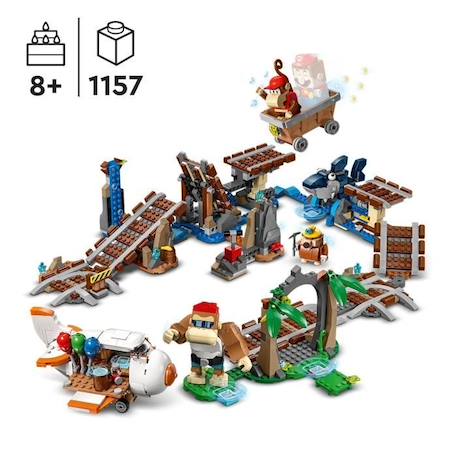 LEGO® Super Mario 71425 Ensemble d'Extension Course de Chariot de Mine de Diddy Kong, à Combiner avec Pack de Démarrage VERT 2 - vertbaudet enfant 