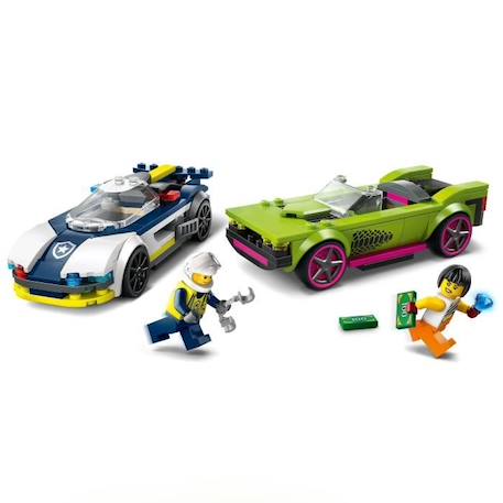 LEGO® 60415 City La Course-Poursuite entre la Voiture de Police et la Super Voiture, Jouet avec Minifigurines, Cadeau Enfants BLANC 3 - vertbaudet enfant 