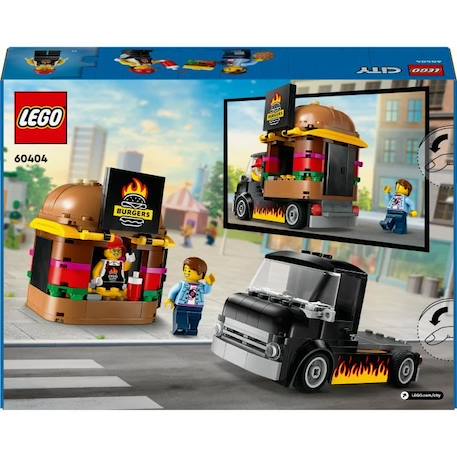LEGO® 60404 City Le Food-truck de Burgers, Jouet de Camionnette, Jeu Imaginatif avec Camionnette et Minifigurines ROUGE 6 - vertbaudet enfant 
