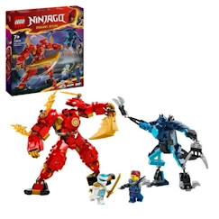 -LEGO® 71808 NINJAGO Le Robot Élémentaire du Feu de Kai, Jouet Ninja avec Figurine Personnalisable Plus Minifigurines Kai et Zane
