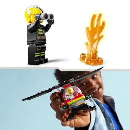 LEGO® 60411 City L’Hélicoptère de Secours des Pompiers, Jouet avec Minifigurines de Pilote Pompier, Cadeau pour Enfants ROUGE 4 - vertbaudet enfant 