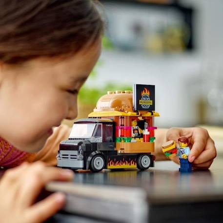 LEGO® 60404 City Le Food-truck de Burgers, Jouet de Camionnette, Jeu Imaginatif avec Camionnette et Minifigurines ROUGE 5 - vertbaudet enfant 