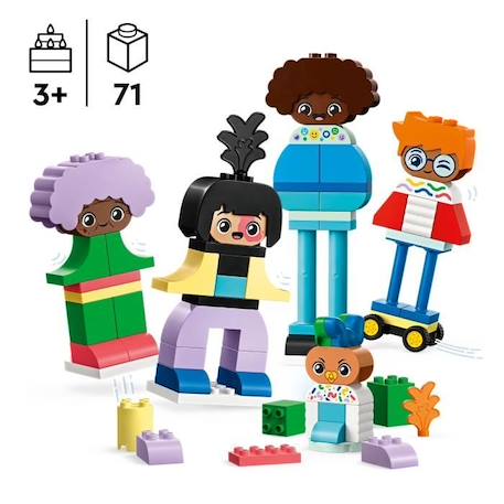 LEGO® 10423 DUPLO Ma Ville Personnages à Construire aux Différentes Émotions, Jouet avec 71 Briques avec 5 Personnages BLEU 2 - vertbaudet enfant 