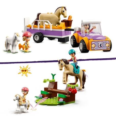 LEGO® 42634 Friends La Remorque du Cheval et du Poney, Jouet avec Figurines Liann, Zoya et 2 Figurines d'Animaux VERT 3 - vertbaudet enfant 
