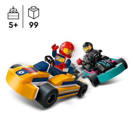 LEGO® 60400 City Les Karts et les Pilotes de Course, Jouet avec 2 Karting, avec 2 Minifigurines de Pilotes de Voitures BLEU 2 - vertbaudet enfant 