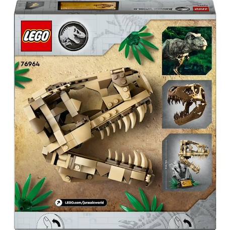 LEGO® 76964 Jurassic World Les Fossiles de Dinosaures : Le Crâne du T. Rex, Jouet de Dino, Déco pour la Chambre d'Enfant BLANC 6 - vertbaudet enfant 