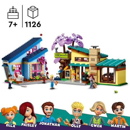 LEGO® 42620 Friends Les Maisons Familiales d’Olly et de Paisley, Jouet de Poupée avec Figurines et Accessoires BLEU 2 - vertbaudet enfant 