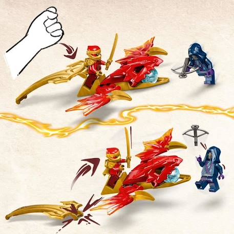 LEGO® 71801 NINJAGO L’Attaque du Dragon Rebelle de Kai, Jouet Ninja de Dragon et Figurines incluant Kai avec Mini-Katana ROUGE 3 - vertbaudet enfant 
