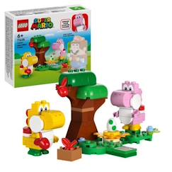 Jouet-Jeux d'imagination-LEGO® 71428 Super Mario Ensemble d'Extension Forêt de Yoshi, Jouet pour Enfants avec 2 Figurines Yoshi