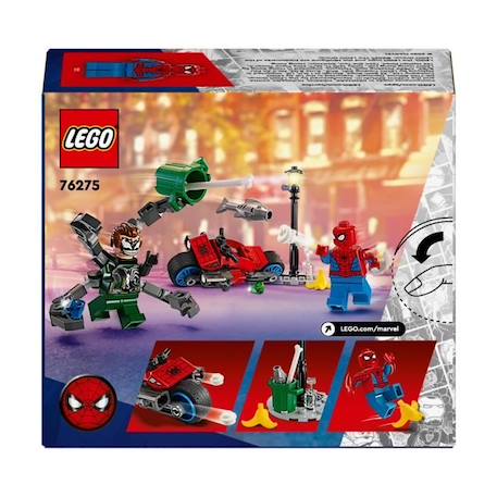 LEGO® 76275 Marvel La Course-poursuite en Moto : Spider-Man contre Docteur Octopus, Jouet avec Moto avec Canons ROUGE 6 - vertbaudet enfant 