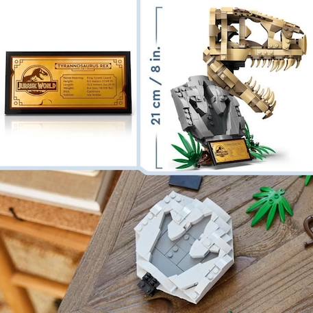 LEGO® 76964 Jurassic World Les Fossiles de Dinosaures : Le Crâne du T. Rex, Jouet de Dino, Déco pour la Chambre d'Enfant BLANC 4 - vertbaudet enfant 