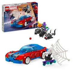 -LEGO® 76279 Marvel La Voiture de Course de Spider-Man contre le Bouffon Vert Venomisé, Jouet avec Minifigurines de Super-héros