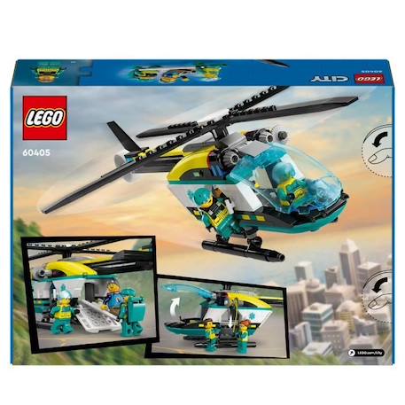 LEGO® 60405 City L’Hélicoptère des Urgences, Jouet pour Enfants, avec Minifigurines : Pilote, Randonneur et Sauveteur ROUGE 6 - vertbaudet enfant 