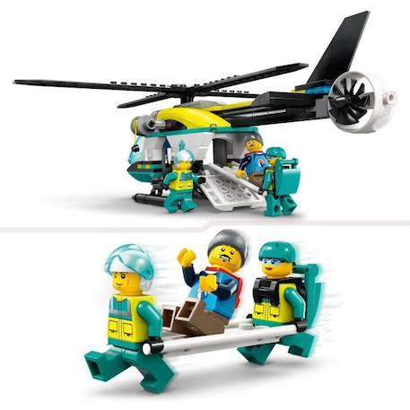LEGO® 60405 City L’Hélicoptère des Urgences, Jouet pour Enfants, avec Minifigurines : Pilote, Randonneur et Sauveteur ROUGE 4 - vertbaudet enfant 