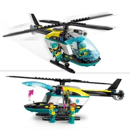 LEGO® 60405 City L’Hélicoptère des Urgences, Jouet pour Enfants, avec Minifigurines : Pilote, Randonneur et Sauveteur ROUGE 3 - vertbaudet enfant 