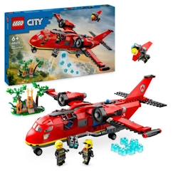 -LEGO® 60413 City L’Avion de Sauvetage des Pompiers, Jouet avec 3 Minifigurines de Pilote, Pompière