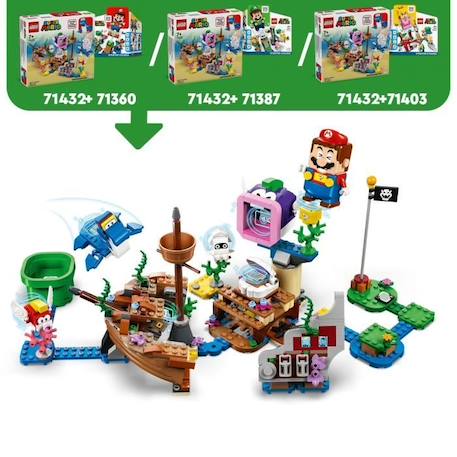 LEGO® 71432 Super Mario Ensemble d'Extension Aventure dans l'Épave Engloutie avec Dorrie, Jouet avec Figurines de Cheep Cheep BLEU 3 - vertbaudet enfant 