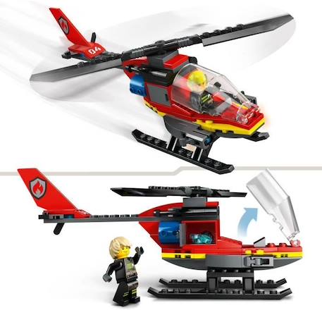 LEGO® 60411 City L’Hélicoptère de Secours des Pompiers, Jouet avec Minifigurines de Pilote Pompier, Cadeau pour Enfants ROUGE 3 - vertbaudet enfant 