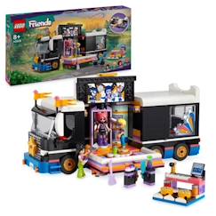 Jouet-LEGO® 42619 Friends Le Tourbus de la Star de la Pop, Jouet Musical avec 4 Mini-Poupées, Cadeau pour Enfants Dès 8 Ans