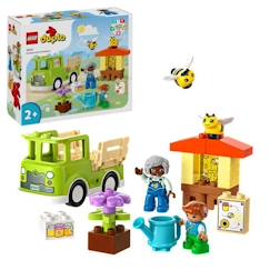 Jouet-LEGO® 10419 DUPLO Ma Ville Prendre Soin des Abeilles et des Ruches, Jouet Éducatif pour Enfants, 2 Figurines d'Abeilles