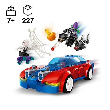 LEGO® 76279 Marvel La Voiture de Course de Spider-Man contre le Bouffon Vert Venomisé, Jouet avec Minifigurines de Super-héros BLEU 2 - vertbaudet enfant 