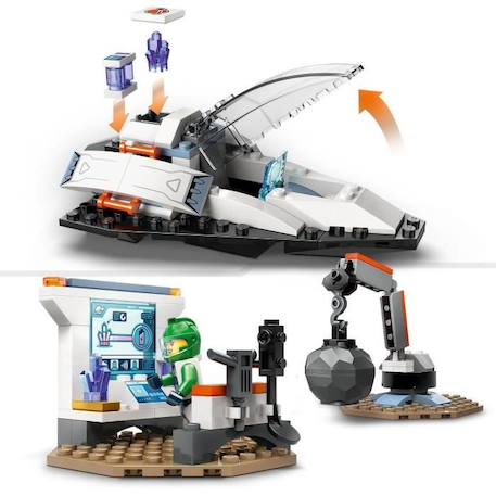 LEGO® 60429 City Le Vaisseau et la Découverte de l’Astéroïde, Jouet avec 2 Minifigurines d'Astronautes et Figurine Alien BLEU 3 - vertbaudet enfant 