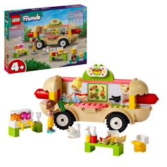 Jouet-LEGO® 42633 Friends Le Food-Truck de Hot-Dogs, Jouet de Restaurant Mobile, avec Figurines et Chat, Cadeau Enfants