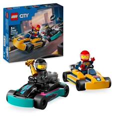 Jouet-Jeux d'imagination-Jeux de construction-LEGO® 60400 City Les Karts et les Pilotes de Course, Jouet avec 2 Karting, avec 2 Minifigurines de Pilotes de Voitures