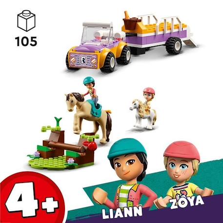 LEGO® 42634 Friends La Remorque du Cheval et du Poney, Jouet avec Figurines Liann, Zoya et 2 Figurines d'Animaux VERT 2 - vertbaudet enfant 