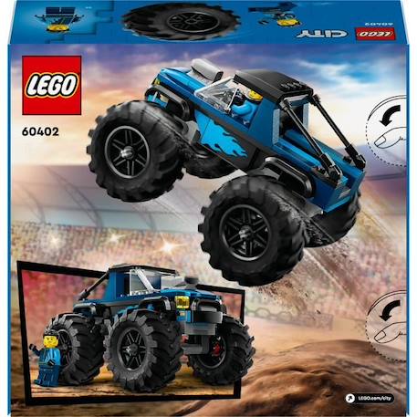 LEGO® 60402 City Le Monster Truck Bleu, Jouet Camion Tout-Terrain et Minifigurine de Conducteur, Cadeau Enfants BLEU 6 - vertbaudet enfant 