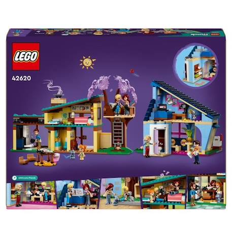LEGO® 42620 Friends Les Maisons Familiales d’Olly et de Paisley, Jouet de Poupée avec Figurines et Accessoires BLEU 6 - vertbaudet enfant 