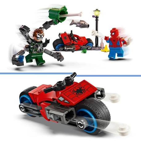 LEGO® 76275 Marvel La Course-poursuite en Moto : Spider-Man contre Docteur Octopus, Jouet avec Moto avec Canons ROUGE 3 - vertbaudet enfant 