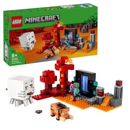 LEGO® 21255 Minecraft L'Embuscade au Portail du Nether, Jouet avec Scènes de Bataille et Minifigurines, Figurine Hoglin VERT 1 - vertbaudet enfant 