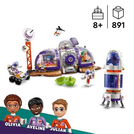 LEGO® 42605 Friends La Station Spatiale Martienne et la Fusée, Jouet sur l'Espace avec Navette et 4 Figurines d'Astronautes BLANC 2 - vertbaudet enfant 