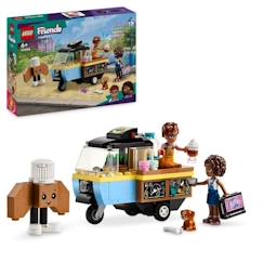 Jouet-Jeux d'imagination-LEGO® 42606 Friends Le Chariot de Pâtisseries Mobile, Jouet Éducatif avec Figurines Aliya, Jules et le Chien Aira